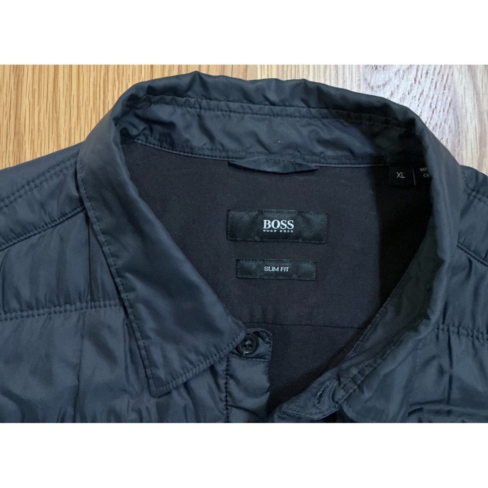 BOSS Hugo Boss Russell Quilted Shirt Jacket Mens XL Black Slim Fit Insulated - Picture 4 of 8